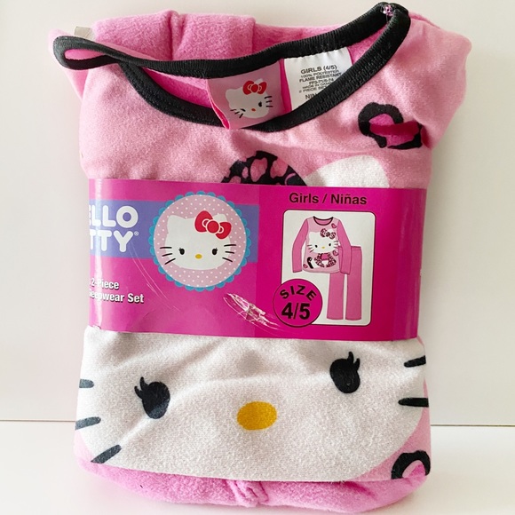 Hello Kitty Girls 2Pc Flannel Pajama Set Pants Top - Picture 12 of 14